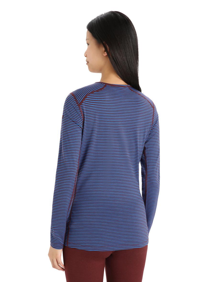 Lazurite / Espresso Icebreaker Merino 200 Oasis Long Sleeve Crewe Thermal Top Women's Base Layers | AU 1926NWYB